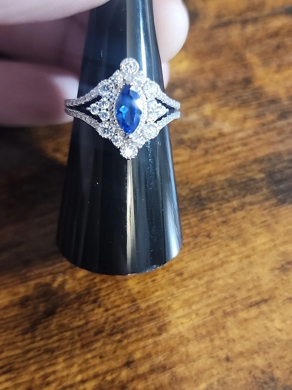 FP Baby Blue S925 Sterling Silvery Ring For Ladies, Gorgeous High-Grade Elegant